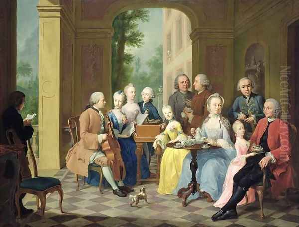 Portrait of the Timmermann Family, 1758 Oil Painting by Johann Heinrich The Elder Tischbein