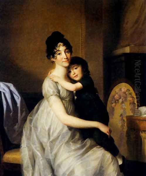 Anne Pauline Dufour Ferance And her Son Jean Marc Albert 1802 Oil Painting by Johann Heinrich The Elder Tischbein