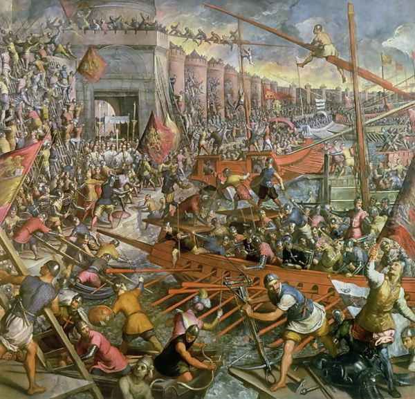 The Capture of Constantinople in 1204 Oil Painting by Jacopo Tintoretto (Robusti)