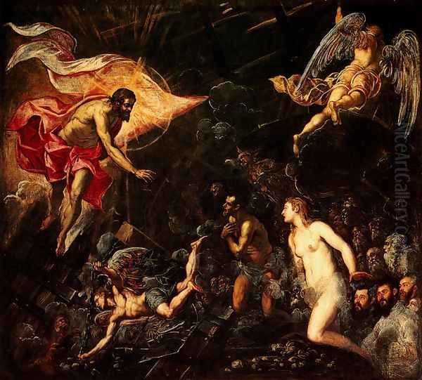 The Descent into Hell Oil Painting by Jacopo Tintoretto (Robusti)