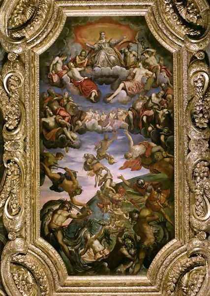 The Triumph of Venice, ceiling painting in the Sala del Senato Oil Painting by Jacopo Tintoretto (Robusti)