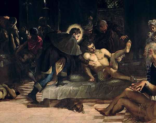 Saint Roch curing the Plague, c.1560 Oil Painting by Jacopo Tintoretto (Robusti)