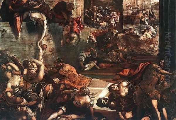 The Slaughter of the Innocents 1582-87 Oil Painting by Jacopo Tintoretto (Robusti)