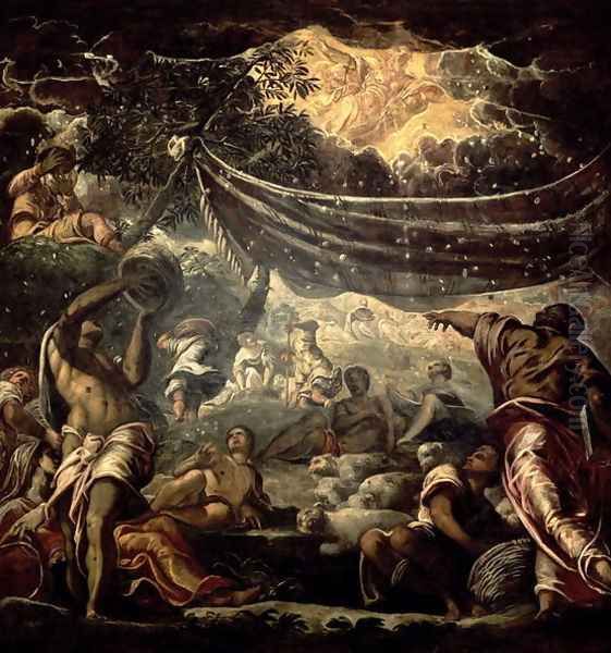 The Fall of Manna Oil Painting by Jacopo Tintoretto (Robusti)