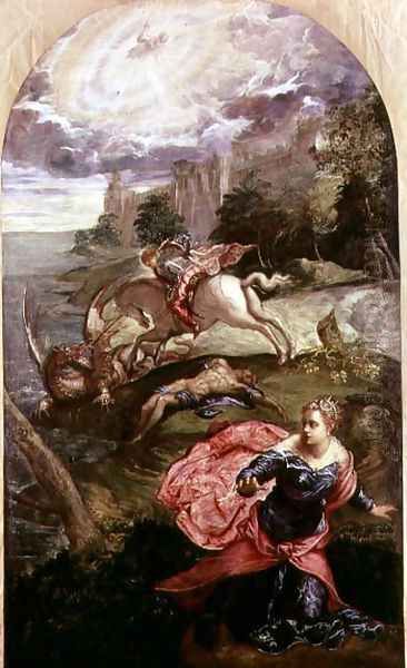 St.George and the Dragon Oil Painting by Jacopo Tintoretto (Robusti)