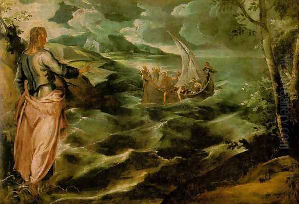 Christ at the Sea of Galilee c. 1575-80 Oil Painting by Jacopo Tintoretto (Robusti)