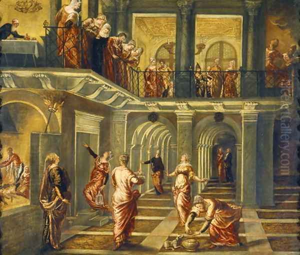 The Parable of the Wise and Foolish Virgins Oil Painting by Jacopo Tintoretto (Robusti)