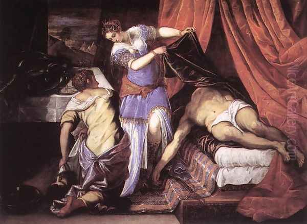 Judith and Holofernes c. 1579 Oil Painting by Jacopo Tintoretto (Robusti)