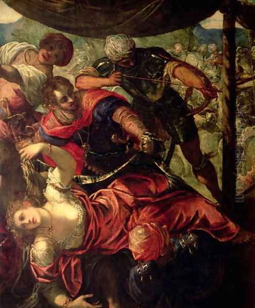 Battle between Turks and Christians, c.1588-89 Oil Painting by Jacopo Tintoretto (Robusti)