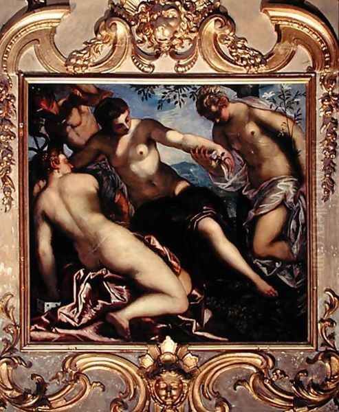 Mercury and the Three Graces, 1578 Oil Painting by Jacopo Tintoretto (Robusti)