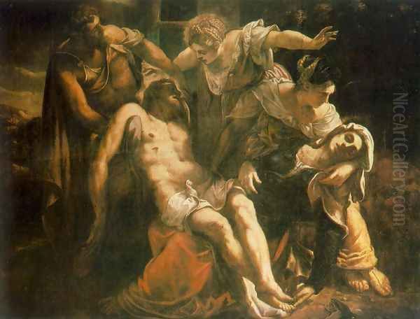 Descent from the Cross (Pieta) c. 1559 Oil Painting by Jacopo Tintoretto (Robusti)