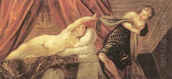 Joseph and Potiphar's Wife c. 1555 Oil Painting by Jacopo Tintoretto (Robusti)