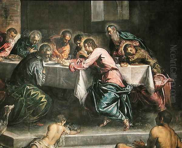 Last Supper Oil Painting by Jacopo Tintoretto (Robusti)