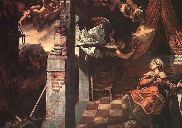 Annunciation 1583-87 Oil Painting by Jacopo Tintoretto (Robusti)