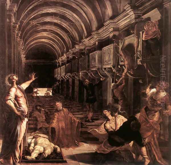 The Discovery of St Mark's Body 1562-66 Oil Painting by Jacopo Tintoretto (Robusti)