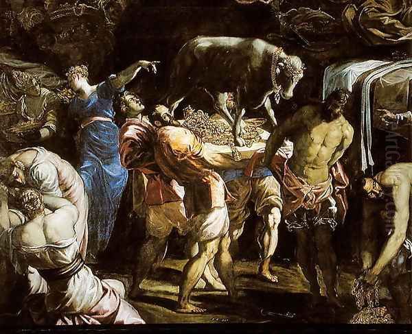 Adoration of the Golden Calf, 1546 Oil Painting by Jacopo Tintoretto (Robusti)