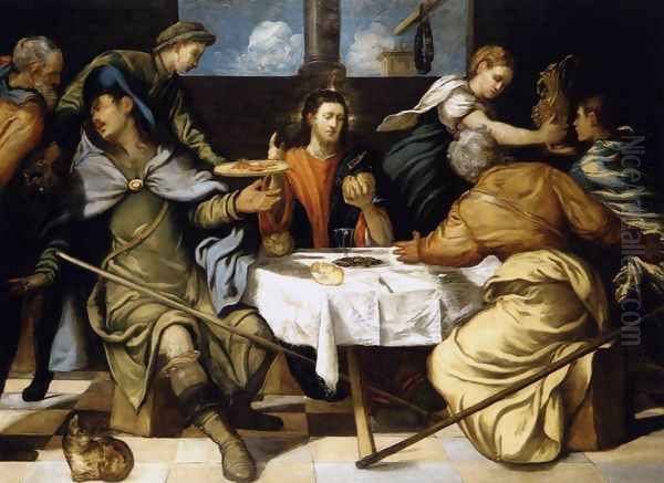 The Supper at Emmaus 1542-43 Oil Painting by Jacopo Tintoretto (Robusti)