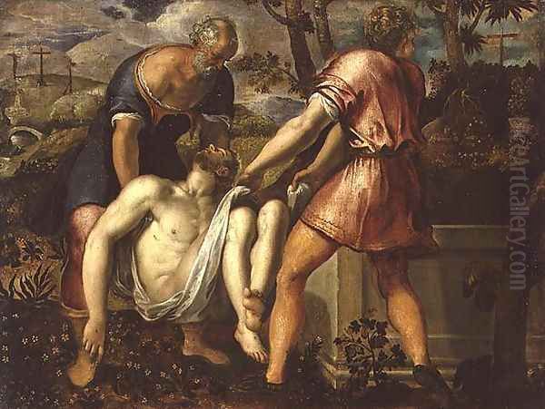 The Entombment of Christ Oil Painting by Jacopo Tintoretto (Robusti)