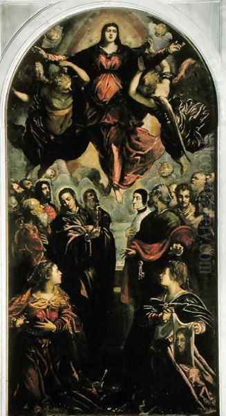 Assumption of the Virgin Oil Painting by Jacopo Tintoretto (Robusti)