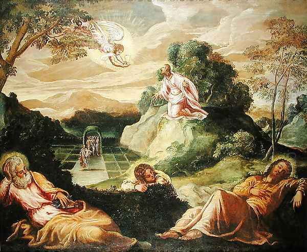 The Agony in the Garden Oil Painting by Jacopo Tintoretto (Robusti)