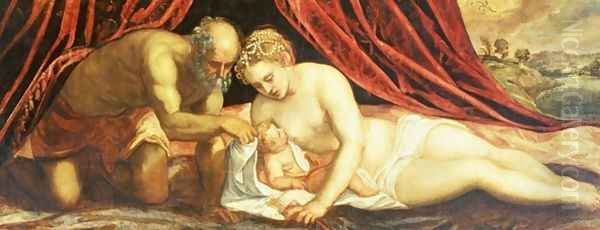 Venus, Vulcan and Cupid Oil Painting by Jacopo Tintoretto (Robusti)