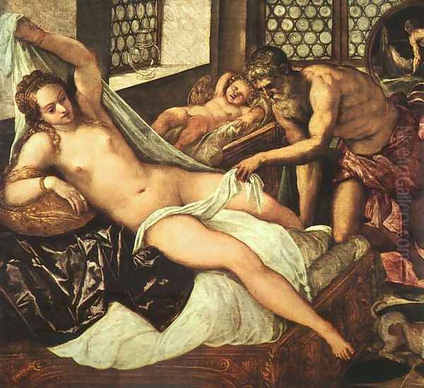 Venus, Vulcan and Mars Oil Painting by Jacopo Tintoretto (Robusti)