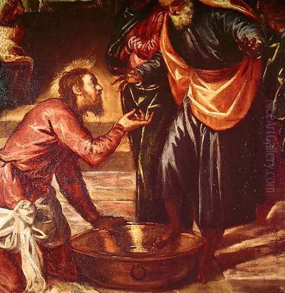 Christ Washing the Feet of the Disciples Oil Painting by Jacopo Tintoretto (Robusti)