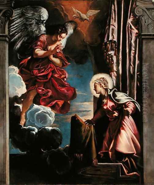 The Annunciation Oil Painting by Jacopo Tintoretto (Robusti)