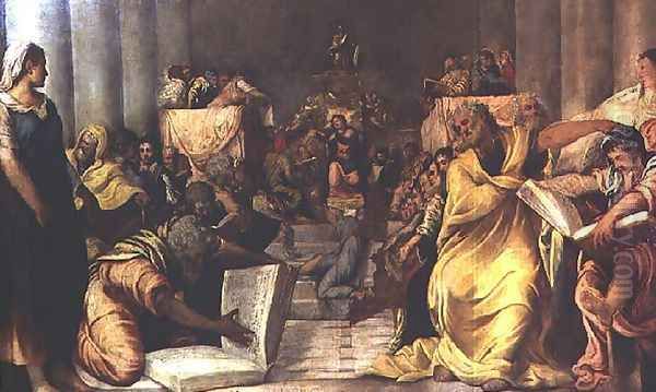 Christ Among the Doctors, early 1540s Oil Painting by Jacopo Tintoretto (Robusti)