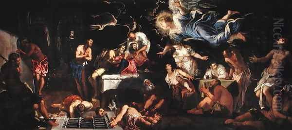 St. Roch Visited by an Angel in Prison, 1567 Oil Painting by Jacopo Tintoretto (Robusti)