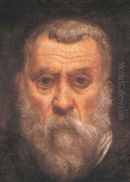 Self-portrait (detail) c. 1588 Oil Painting by Jacopo Tintoretto (Robusti)