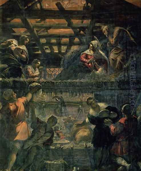 The Adoration of the Shepherds, 1578-81 Oil Painting by Jacopo Tintoretto (Robusti)