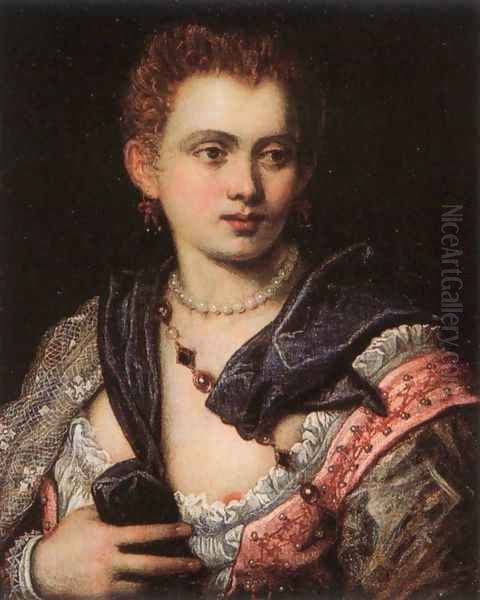 Veronica Franco Oil Painting by Jacopo Tintoretto (Robusti)