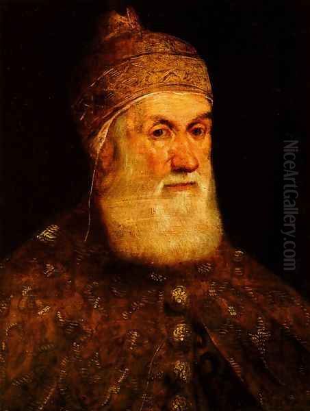 Portrait of Doge Girolamo Priuli Oil Painting by Jacopo Tintoretto (Robusti)