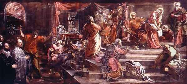 The Washing of the Feet Oil Painting by Jacopo Tintoretto (Robusti)