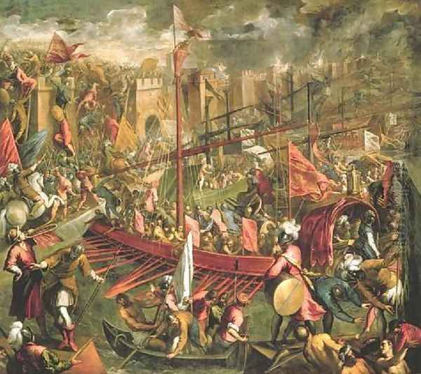 The Capture of Constantinople Oil Painting by Jacopo Tintoretto (Robusti)