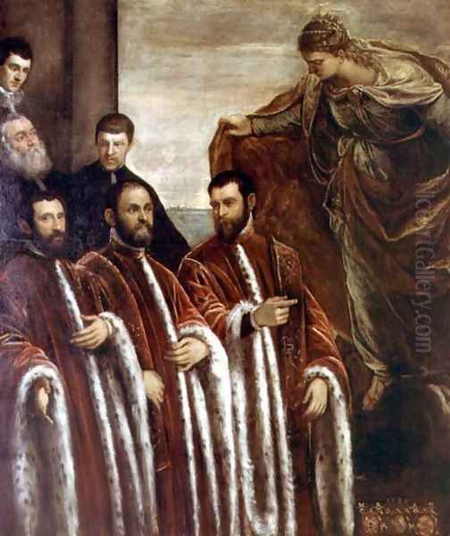 St. Giustina and the Treasurers of Venice, 1580 Oil Painting by Jacopo Tintoretto (Robusti)