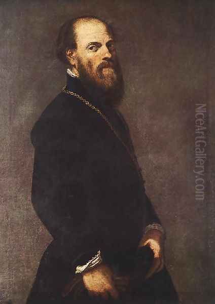 Man with a Golden Lace 1550-60 Oil Painting by Jacopo Tintoretto (Robusti)