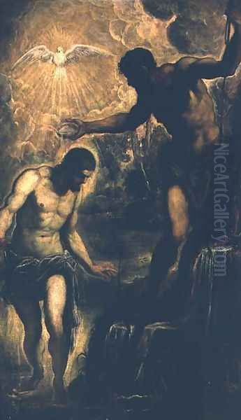 The Baptism of Christ Oil Painting by Jacopo Tintoretto (Robusti)