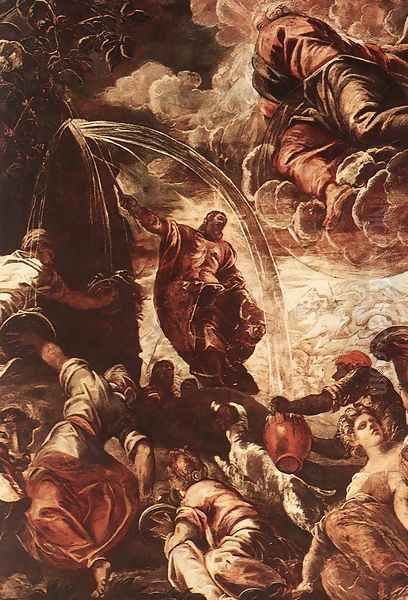 Moses Drawing Water from the Rock [detail: 1] Oil Painting by Jacopo Tintoretto (Robusti)