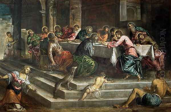 Last Supper 2 Oil Painting by Jacopo Tintoretto (Robusti)