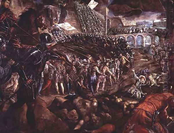 The Capture of Parma, c.1570 Oil Painting by Jacopo Tintoretto (Robusti)