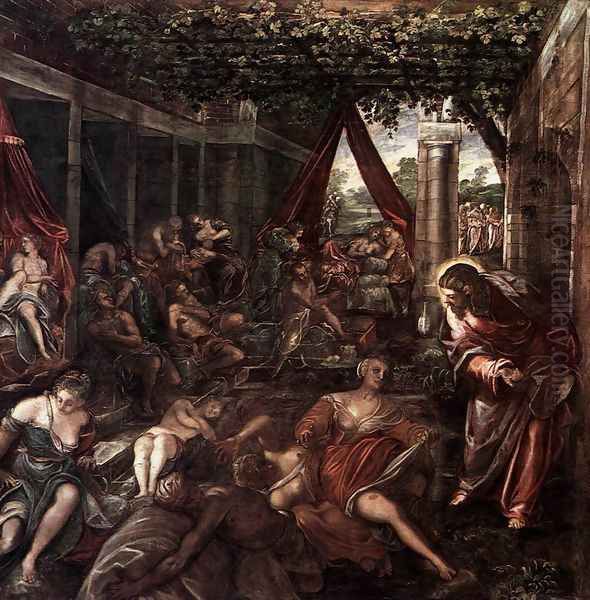 The Probatic Pool Oil Painting by Jacopo Tintoretto (Robusti)