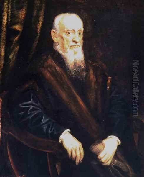 Portrait of an Elderly Gentleman, c.1575 Oil Painting by Jacopo Tintoretto (Robusti)