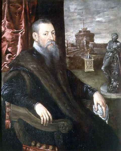 Portrait of an Art Collector Oil Painting by Jacopo Tintoretto (Robusti)