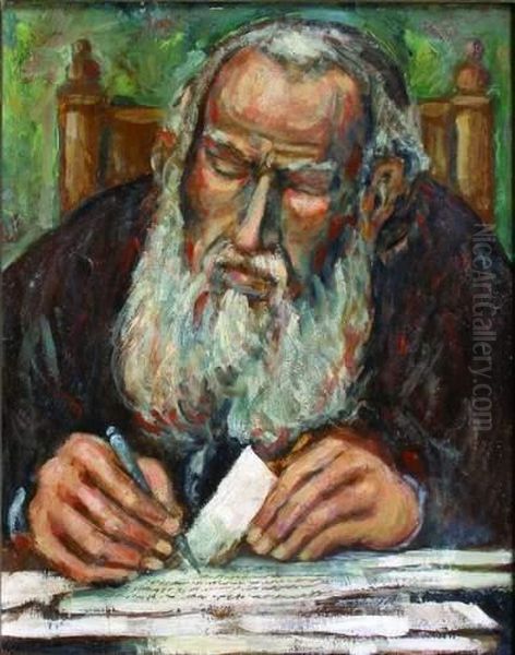 Leon Tolstoi Oil Painting by Janos Vaszary