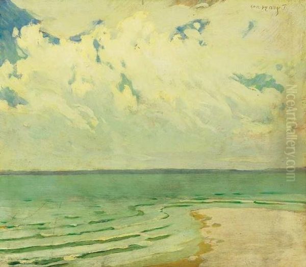 Lull (lake Balaton) Oil Painting by Janos Vaszary