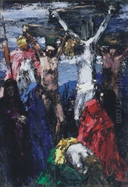 Calvary, About 1920 Oil Painting by Janos Vaszary