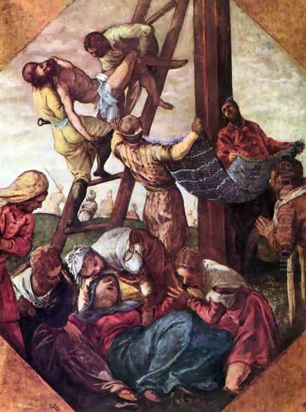 Kreuzabnahme Oil Painting by Jacopo Tintoretto (Robusti)