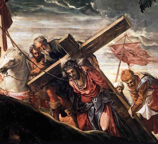 The Ascent to Calvary (detail) Oil Painting by Jacopo Tintoretto (Robusti)